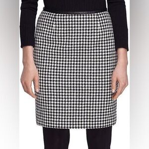 Brooks Brothers Wool Houndstooth Pencil Skirt Sz 2